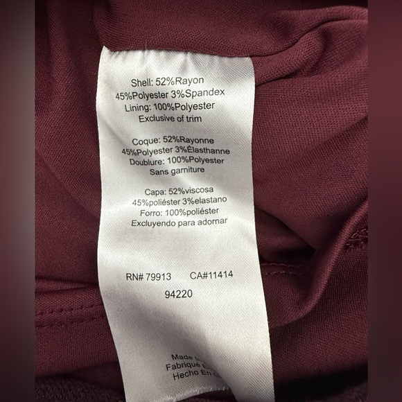 Motherhood Maternity Maroon Dress Women's Size Medium Stretch - Picture 7 of 9